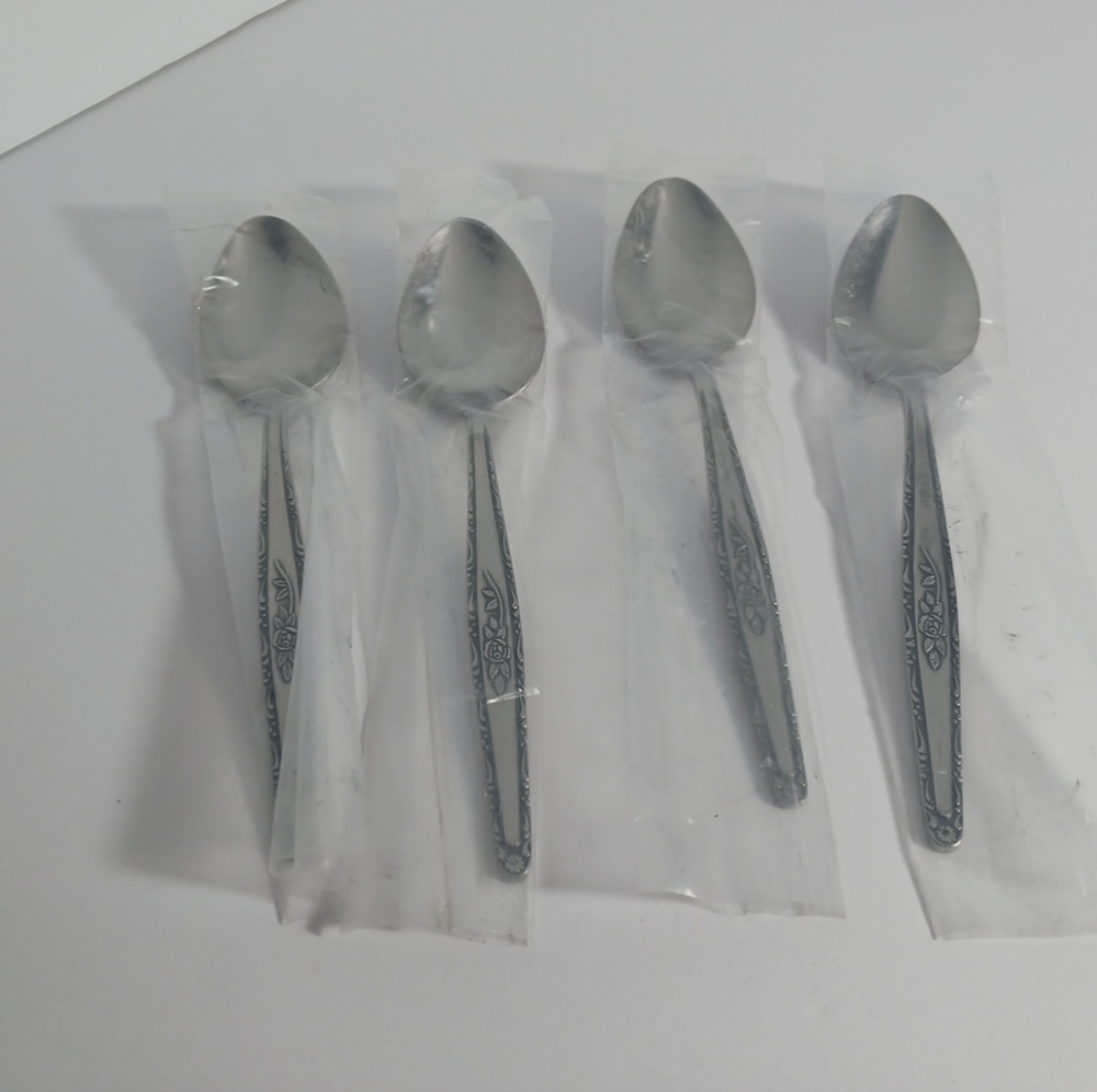 Interpur Stainless Steel Flatware Spoons Single Rose & Vine Made In Korea